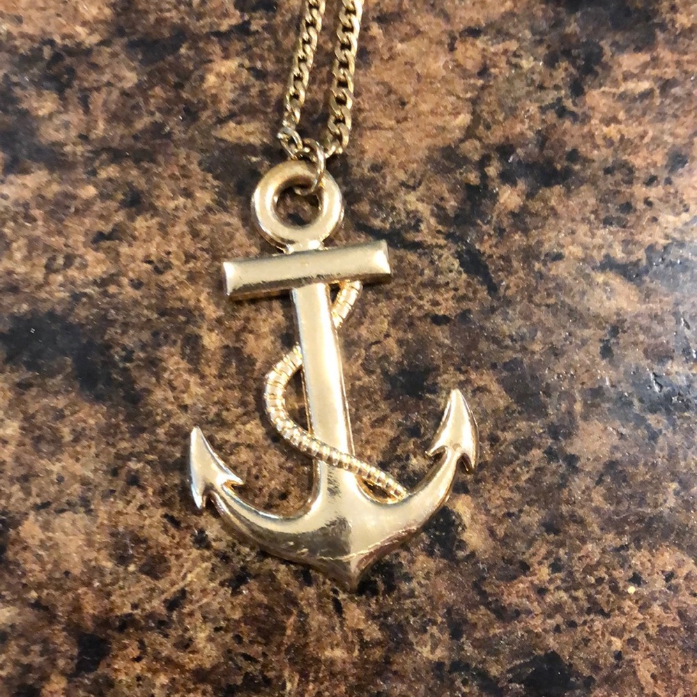 Gold Anchor Necklace